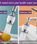 Bathroom Sink Faucet Filter With 360 Degree Rotating Purifier For Kitchen And Home Removes Chlorine Fluoride Heavy Metals And Hard Water Easy Install Filtration System 2 Pack For Fresh Tap Water streaming water at kitchen and bathroom sinks