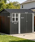 Heavy Duty Metal Storage Shed With Window, Lockable Garden Toolhouse, Ventilated And Weather Resistant Backyard Utility Workshop
