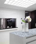 Granite Look Countertop Paint Kit White Diamond Finish DIY Refresher for Kitchen with high gloss countertop.