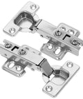 Soft Closing Cabinet Hinges for Kitchen and Wardrobe, Frameless Concealed Steel, Silver Finish, 2 Pack for Cabinets