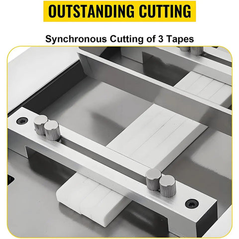 Heavy Duty Heat Shrink Tube Cutter Machine Dead Nuts Precise Cold Cutting Action adjustable for synchronous cutting of 3 tubes.