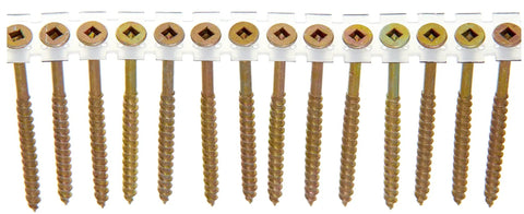 DuraSpin 3 Inch No 8 Square Head Wood To Wood Collated Pro Grade Screws Yellow Zinc Finish 800 Count Box For Interior Framing And Assembly