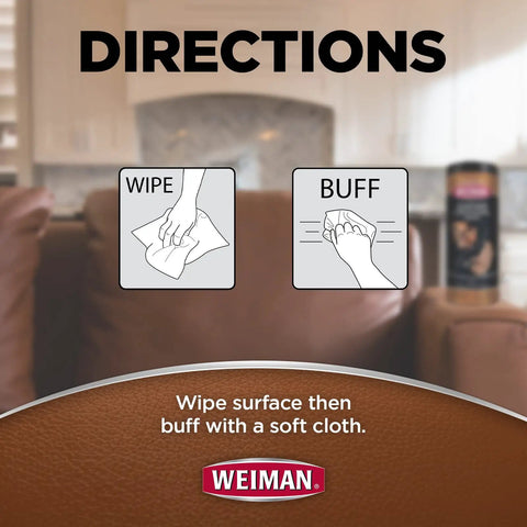 Top Shelf Leather Cleaner And Conditioner Wipes With Cloth Scrub Out Stubborn Grime While Leaving A Slick Protectant Layer instructions for use on leather surface.