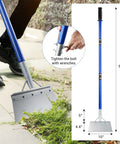 Beast Of A Heavy Duty Snow Shovel With 52 Inch Adjustable Handle All Season Ice Scraper Garden Tool Steel Blade shown on pavement