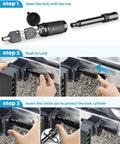 Installation steps of the 5 By 8 Inch Trailer Hitch Lock Pin With Keys Heavy Duty Locking Hitch Pin For Class III IV Tow RV Hitches