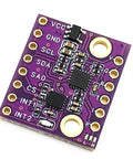Compact 6DOF Gyroscope And Accelerometer Sensor Module With Multiple Protocols For Embedded Navigation In Tight Spaces Built For Robotics Autonomous Systems And Device Makers Needing Durable Drop In Multi Function Sensing Supports I2C SPI UART CAN purple PCB