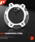 Two Pack Rear Wheel Bearing And Hub Assembly With ABS And 5-Lug For Ford Escape 2013 2019 C-Max 2013 2018 And Lincoln MKC 2015 2019 FWD Compatible Direct Fit Replacement For Easy Install And Long Lasting Durability, showing front view of high carbon steel flange.