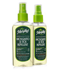 Twin Pack Mosquito And Tick Repellent Spray 4 Fl Oz Each With Lemon Eucalyptus Plant Based Formula, EPA Registered, DEET Free, Picaridin Free