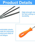 Three Pack Chainsaw Chain Sharpening File Set With Round Sharpener Rods In 5/32 3/16 And 7/32 Inch Sizes Pro Grade Steel File