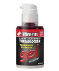 Bottle of Permanent Strength Gel Threadlocker Red For Fasteners Anaerobic Bonding Adhesive 35 Ml Pump shown from front