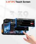 Dual Front And Rear Dash Cam With 4K Front And 2.5K Rear, 3.39-inch touchscreen interface, showing system settings menu