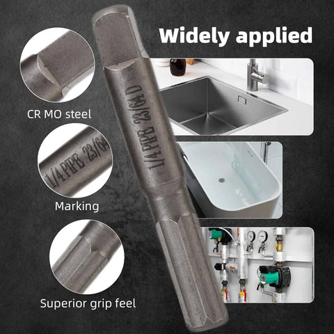 Premium Heavy Duty Pipe Extractor Tool Set For 1/8 In To 1 Inch Pipes, Professional Broken Screw Removal Kit With Steel Bits For Schedule 40 And 80 Plumbing Repairs That Actually Get The Job Done Right. CR MO steel extractor bit for sink and pipe repairs