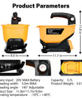 Cordless Seed Spreader For Lawn Care Pros And DIYers, 3.7L Capacity Fertilizer And Grass Seed Spreader Dimensions and Features
