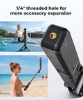 5000mAh Fast Charging Battery Handle For Osmo Pocket 3 And 4 with tripod and selfie stick setup options
