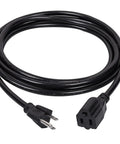 Outdoor Extension Cord 10 Ft Heavy Duty 3 Prong Waterproof Cord UL Listed Black For Indoor And Outdoor Use Coiled View