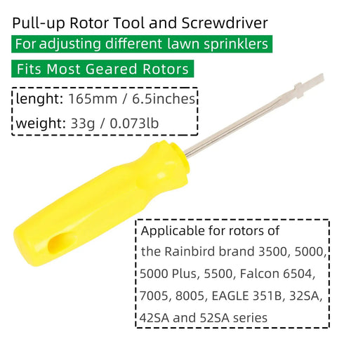 Sprinkler Head Adjustment Tool And Rotor Removal Kit For Lawn Irrigation Systems Includes Screwdriver Built Tough S50C Steel Electrophoretic Finish Durable Sprinkler Maintenance Set