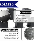 Railing Post Base 4x4 Real Size 3.5x3.5 5 Pack Black With Screws showing alloy steel and special coating features.