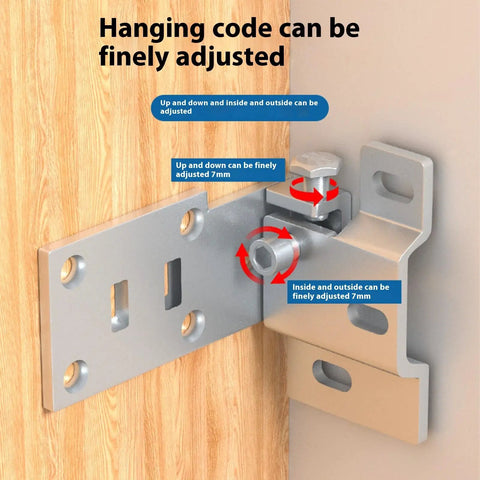 Beefy Heavy Duty L Bracket Carrier Plate for Wall Cabinets and Heavy Furniture Installation, showing adjustable metal fasteners