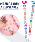 Stainless Steel 4mm Threaded Rods With Hex Nuts Set For Garden Stakes And Beaded Projects, rods with colorful beads and hands.