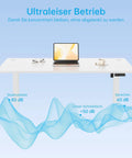 Next Level Electric Height Adjustable Desk With Memory Remote Ergonomic Sit Stand Computer Table large white top and laptop setup.