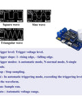 Mini Digital Oscilloscope Soldering Practice Kit showing real-time waveform display and components