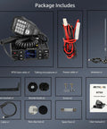 Package of Dual Band Mobile Ham Radio With Rotatable LCD Display Long Range 2m 70cm Transceiver For RVs Trucks And Jeeps Easy Install