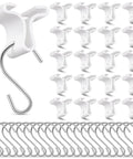 Drop Ceiling Hooks 35 Pack With S Clips For Hanging Ornaments Christmas Classroom Office Decor White Metal Hangers For 1 Inch Bar Rails Great For Classrooms Offices And Holiday Displays