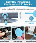 Whisper Quiet Nylon Garage Door Rollers 10 Pack With Nylon Coated Stem 2 Inch Wheel And 4 Inch Stem installed on track