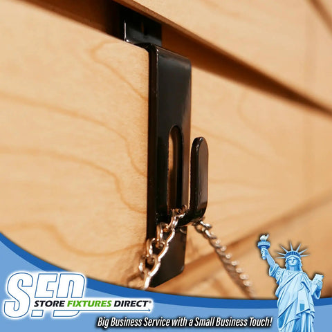 Notch Hook Picture Hanger For Slat Grid And Wall Panel Systems Black Finish Heavy Duty Metal Construction Easy Slide In