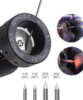 Cordless Tungsten Electrode Sharpener Grinder With 12 Holes For TIG Welding, 1/16 inch and 3/32 inch angles shown