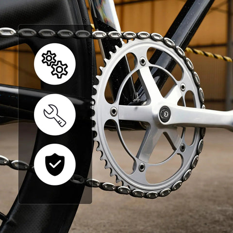 Close-up of bicycle crank arm showing 2 Pack 8mm Bike Hex Crank Arm Bolts With Caps for Capless Bottom Brackets Allen Key Screws