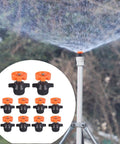 10 Pack 1/2 Inch Adjustable Sprinkler Heads For Garden Lawn Farm Irrigation 40 To 360 Degree Part Circle Arc in use outdoors