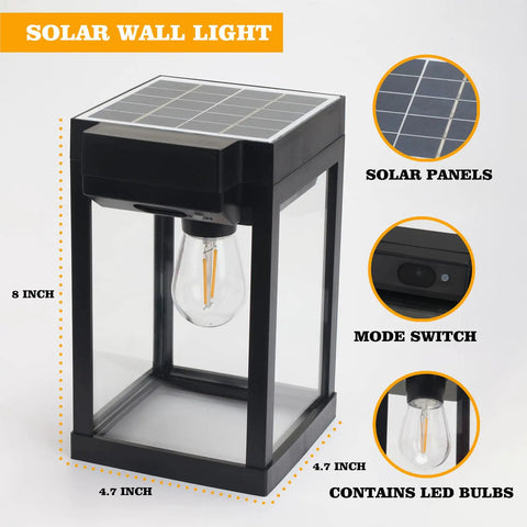 Outdoor Solar Wall Lights 2 Pack With 3 Modes Dusk To Dawn Motion Sensor LED Sconce IP65 Waterproof For Patio Fence Garden