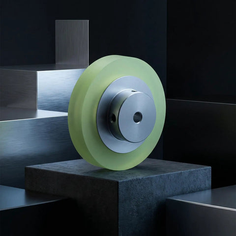 Beefy Rotary Encoder Meter Wheel With 6mm Aperture For Marking Machines And Inkjet Printers on metal blocks