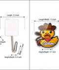 Custom Photo Wall Hooks Featuring A Personalized Name Duck Design No Drilling Acrylic Hangers, 2.3x1.5 inch, Easy Peel And Stick Mounting
