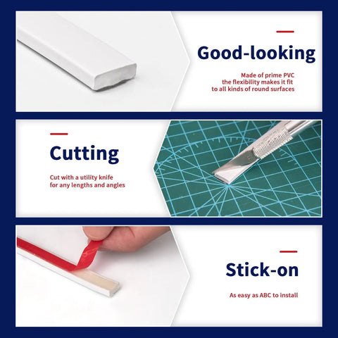White Peel And Stick Trim For Backsplash Tile Edges 30 Ft Self Adhesive Flexible Corner Decor Waterproof PVC Trim For Walls Edges And Gaps Easy Clean Surfaces