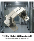 Heavy Duty Concealed Door Hinge With Rust Resistant Stainless Steel And Adjustable Articulated Arms For Fire Cabinets That Pulls Off Major Work Hella Smooth, close-up view.