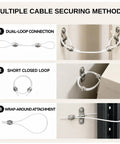Heavy Duty Furniture Anchors Tough As Nails For Baby Proofing Earthquake Safety showing multiple cable securing methods.