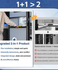 2-in-1 RV Screen Door Closer with Integrated Handle installed on a camper, demonstrating easy one-piece installation versus separate components.