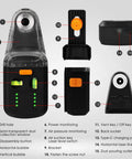 Dead On 4 In 1 Wall Laser Level Kit Featuring Bright Green Line And Integrated Dust Collection Mount For Slick Home Renovation And Precision Woodworking Builds, detailed parts view.