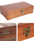 Retro Jewelry Box Hardware Kit 108 Pieces With Antique Brass Hinges and Latches on Wooden Jewelry Box