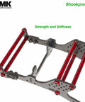 Six Piece 67mm Carbon Fiber Bumper Tube Link Rods For One Tenth RC Crawlers LCG Chassis Body Support Bars Beef Up DIY Cheater Rigs Upgrade For Axial SCX10 II Element Enduro TRX4 TRX6 Purple installed on RC chassis
