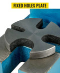 Heavy Duty 3 Ton Arbor Press Bench Top Manual Leverage Shop Tool For Squeezing Bearing Installation And Riveting Punching Or Bending Work Built Tough As Nails, showing fixed holes plate detail.