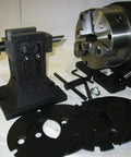 Heavy Duty Eight Inch Super Spacer With Six Precision Masking Plates And Rock Solid Tailstock with adjustable chuck components.