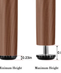 Height comparison of Heavy Duty 5/16-18 Threaded Furniture Leveling Feet Screw In Adjustable Table Chair Levelers