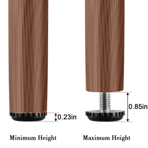 Height comparison of Heavy Duty 5/16-18 Threaded Furniture Leveling Feet Screw In Adjustable Table Chair Levelers