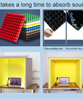 Lock Down The Daily Ruckus With These Premium Soundproof Foam Panels And Acoustic Insulation Boards To Build A Chill Podcast Booth Setup For Telecommuting And Studio Recording Grab And Go Ease Anywhere with colorful acoustic foam.