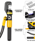 Beefy Heavy Duty Hydraulic Crimping Tool And Cable Cutter For 12 AWG To 2/0 AWG 10 Ton Battery Crimper With 9 Die Set By YUZES