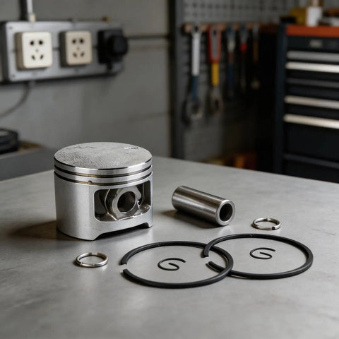 Complete 46mm Piston Kit Replacement For PB580H PB580T Engines With Piston Pin And Rings Exact Fit, Easy Install Pro Grade