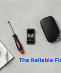 Heavy Duty Abs Automotive Gas Cap Fuel Door Return Spring Oem Compatible parts laid out, including a screwdriver and fuel door clip.